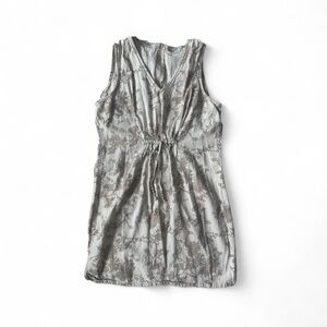 White Stag Tan Linen Floral Mini Dress